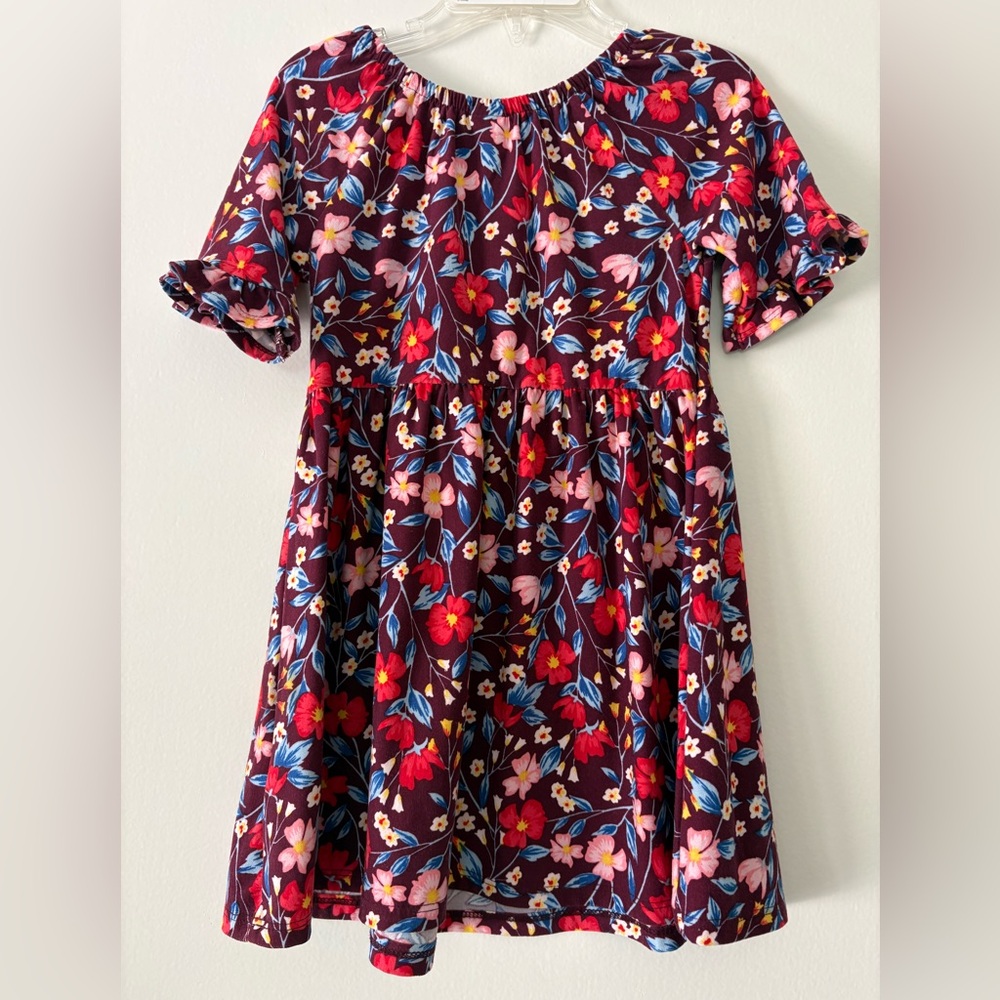 Old Navy Toddler Girls Floral Dress Set 2T 3T Ruffle Tiered Twirl Knit Ditsy - Picture 12 of 12